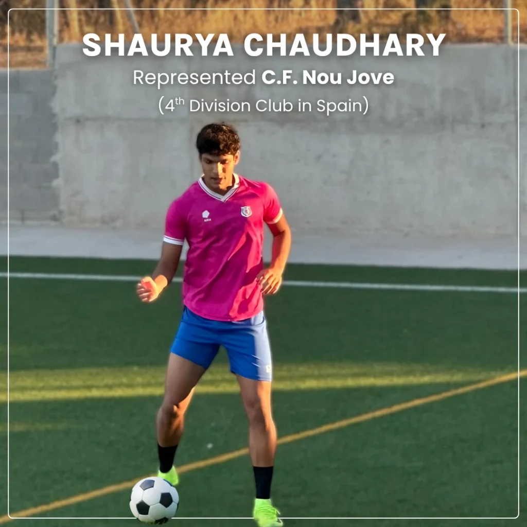 Shaurya Chaudhary CF Nou Jove_Represented_Indian_in_Spain_Star_strikers_football_academy